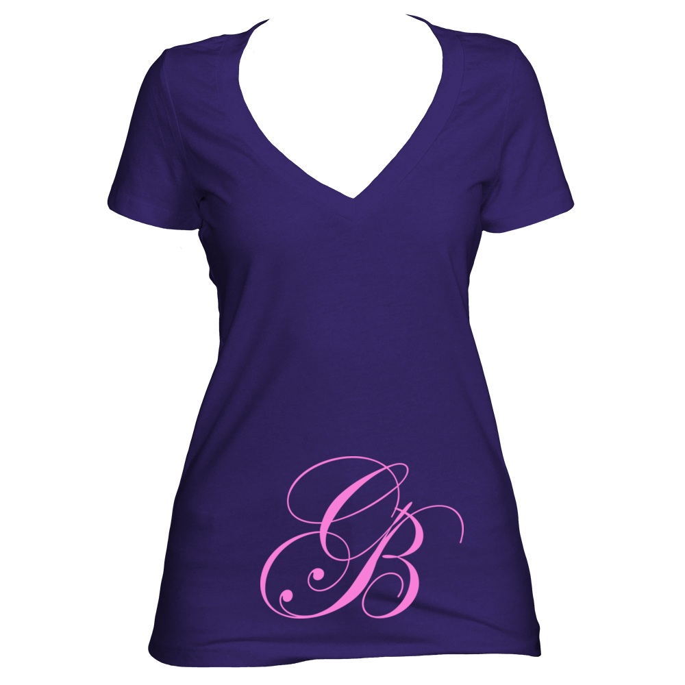 V neck women's short sleeve shirt