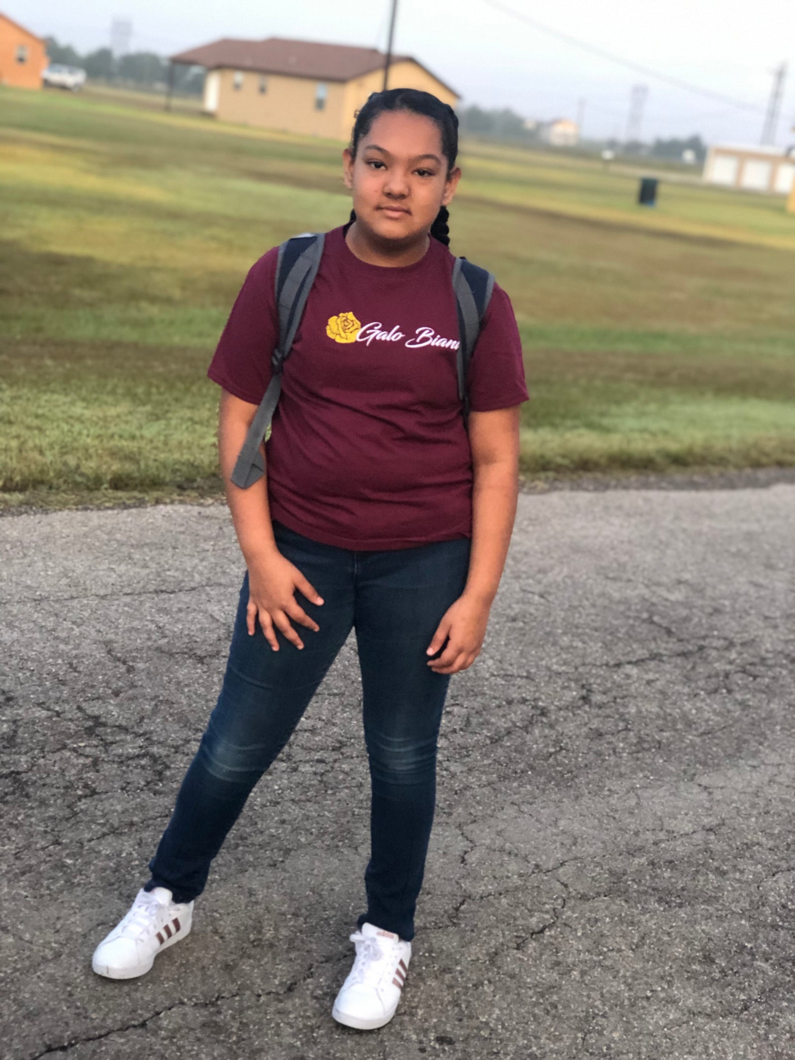 Golden Rose Maroon girls tee