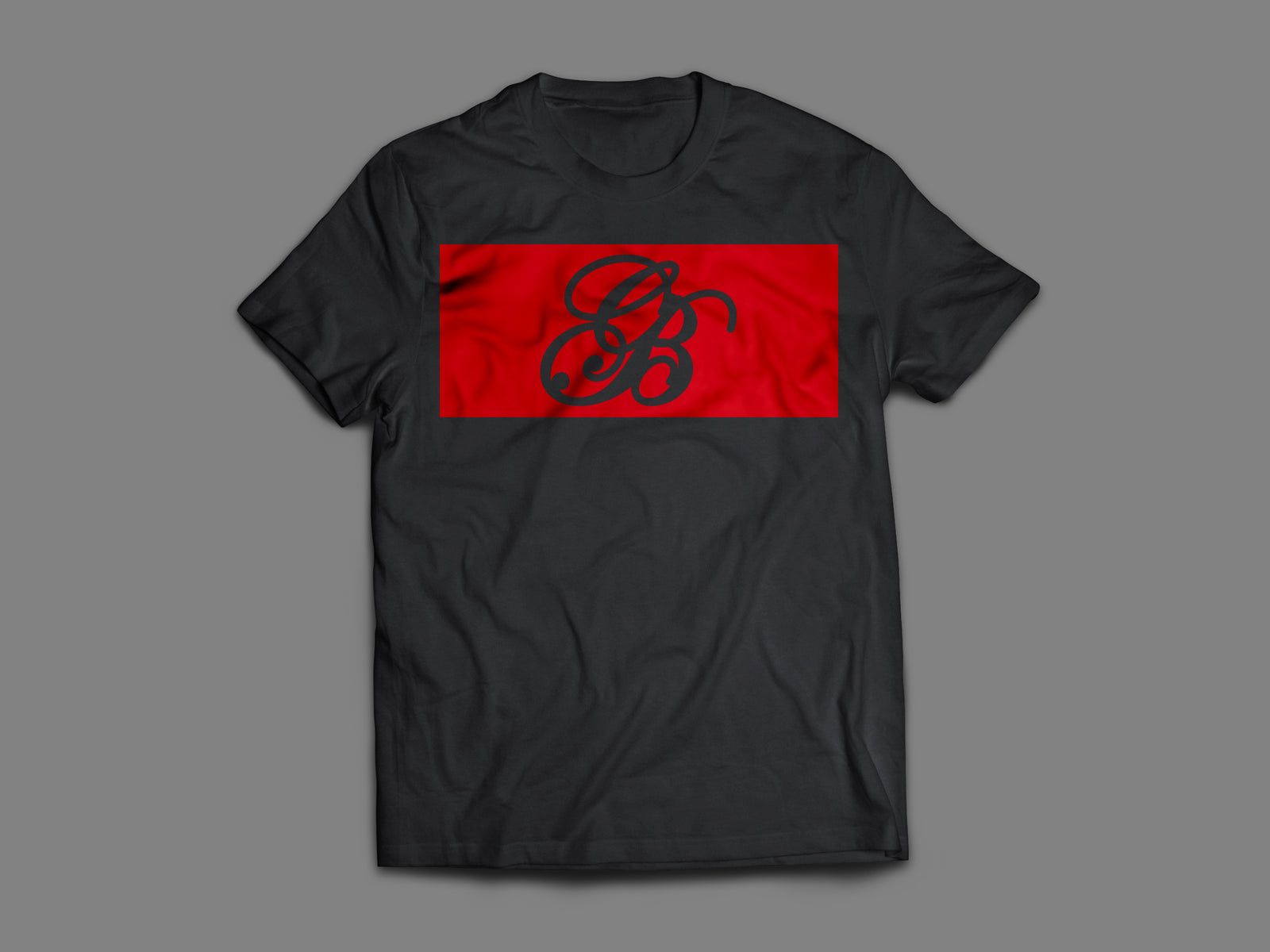 Designer Black and Red Signature logo T-shirt