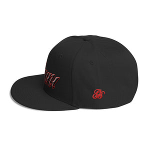 Black and Red lettering Snapbacks