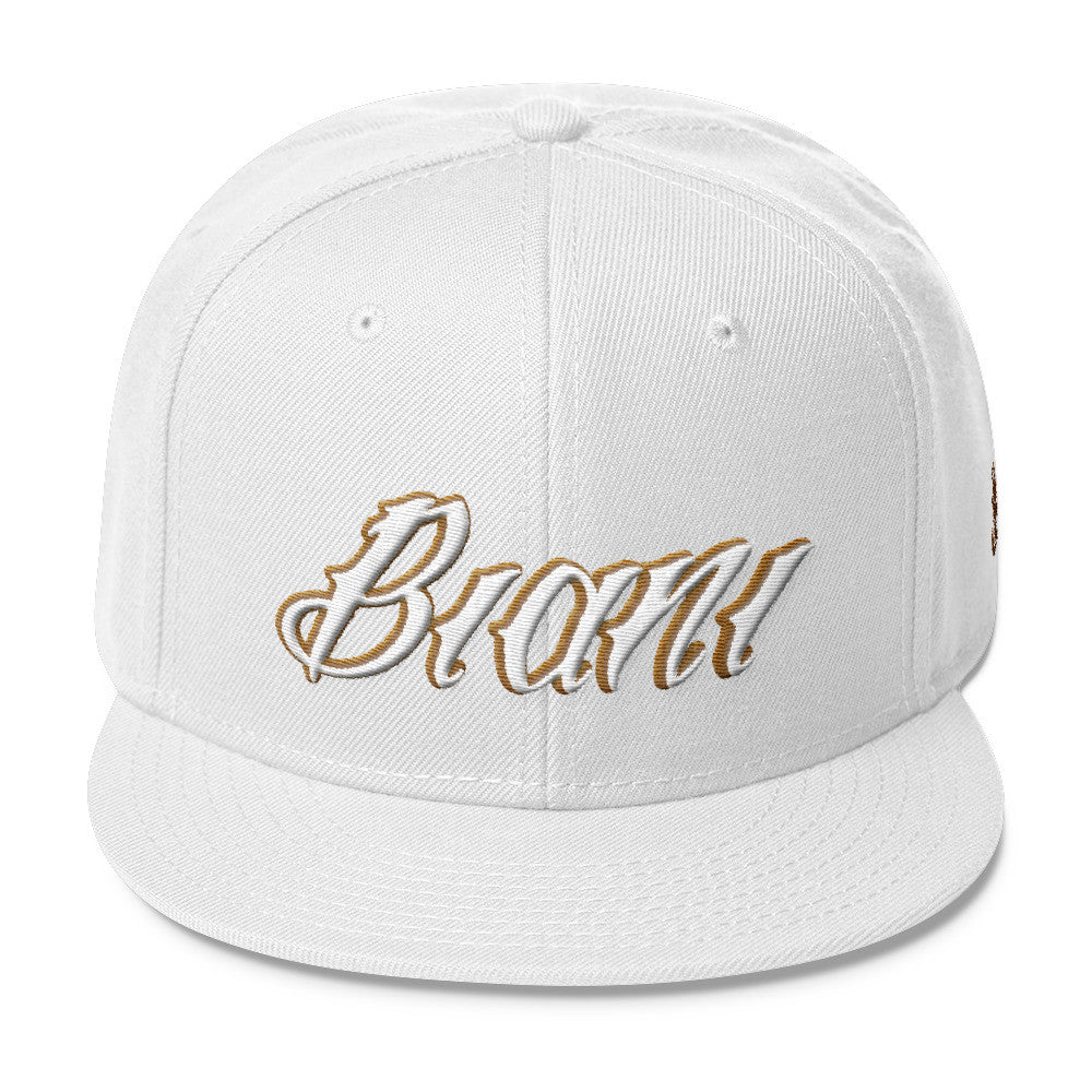 White and gold lettering Snapbacks