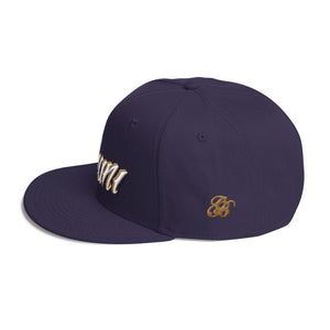 White and gold lettering Snapbacks