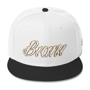 White and gold lettering Snapbacks